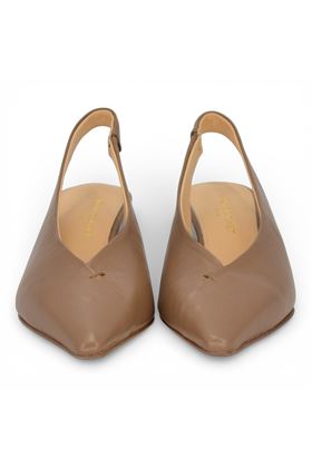 Slingback Nicole Bonnet in pelle colore noce. NICOL BONNET | 3063-NOCE